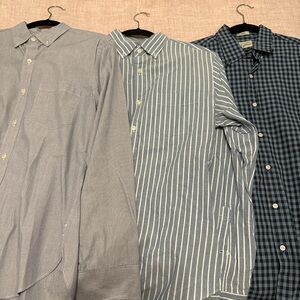 J. Crew Factory Blue and Gray Casual Shirts